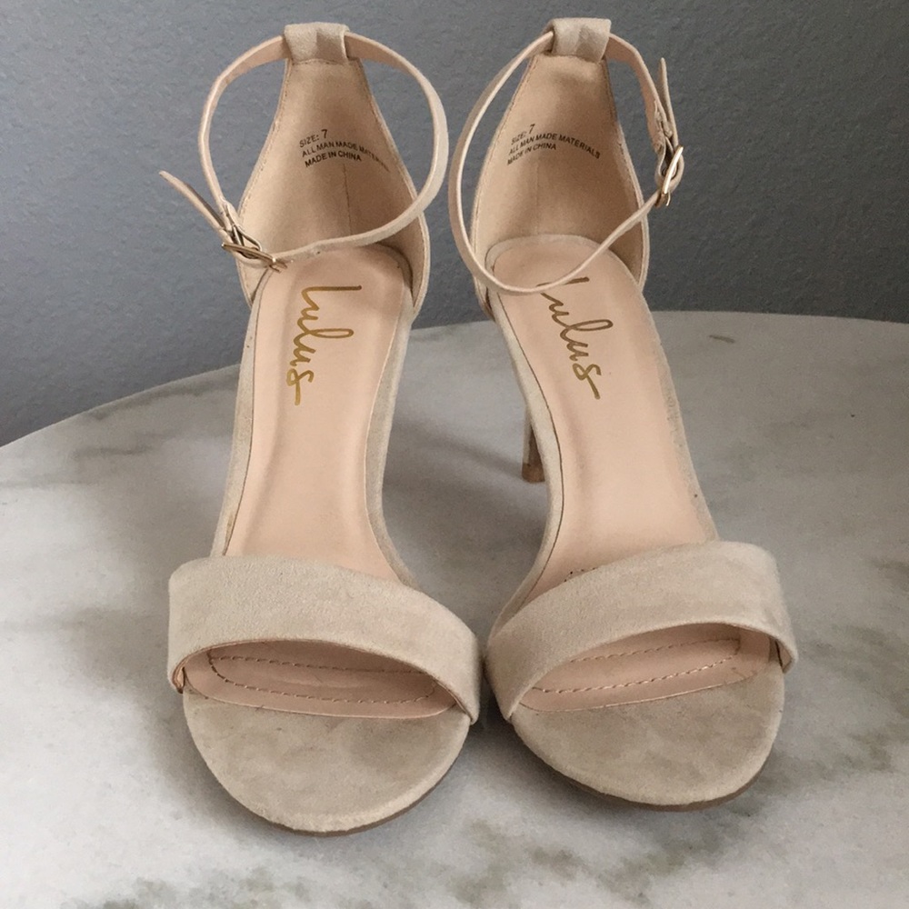 Lulus Published Author Suede Ankle Strap Heels